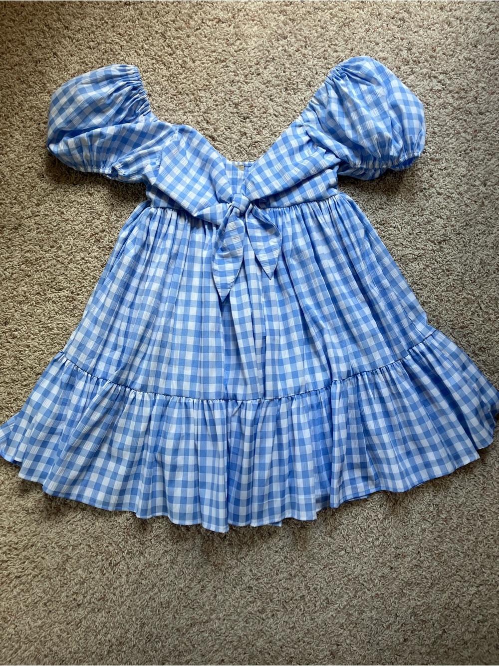 Blue Gingham Babydoll Dress